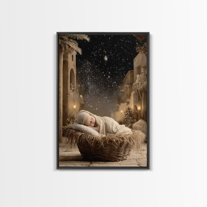 Star Of Bethlehem – Framed Canvas Print – Christmas Art – Christian Christmas Art – Christian Wall Art – Christian Art Canvas – Jesus Chris