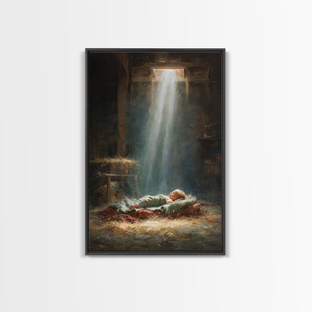 Nativity Dawn – Framed Canvas Print – Christmas Art – Christian Art Canvas – Christian Wall Art – Jesus Christmas Art – Christian Christmas