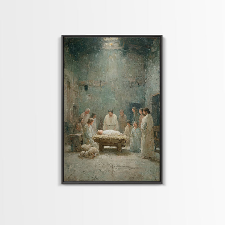 Holy Gathering | Framed Canvas Print | Christian Art Canvas | Jesus Christmas Art | Christmas Art | Christian Wall Art | Christian Decor