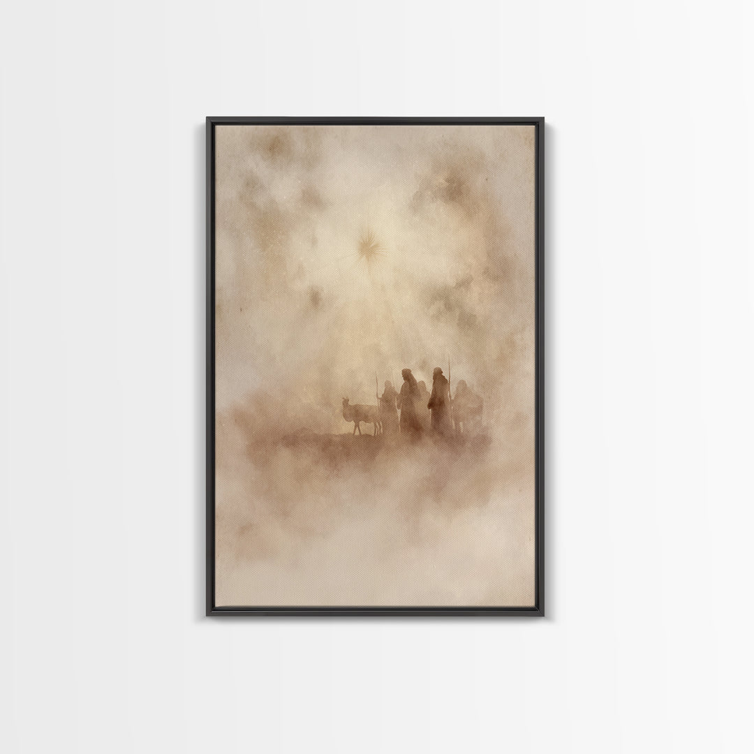 Shepherds of Light – Framed Canvas Print – Christian Wall Art – Christian Art Canvas – Christian Christmas Art – Christmas Wall Art