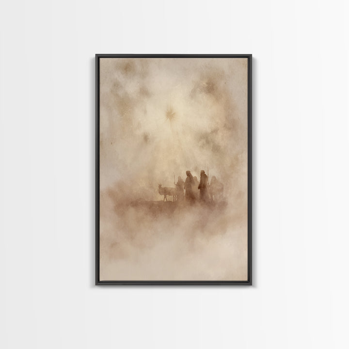 Shepherds of Light – Framed Canvas Print – Christian Wall Art – Christian Art Canvas – Christian Christmas Art – Christmas Wall Art