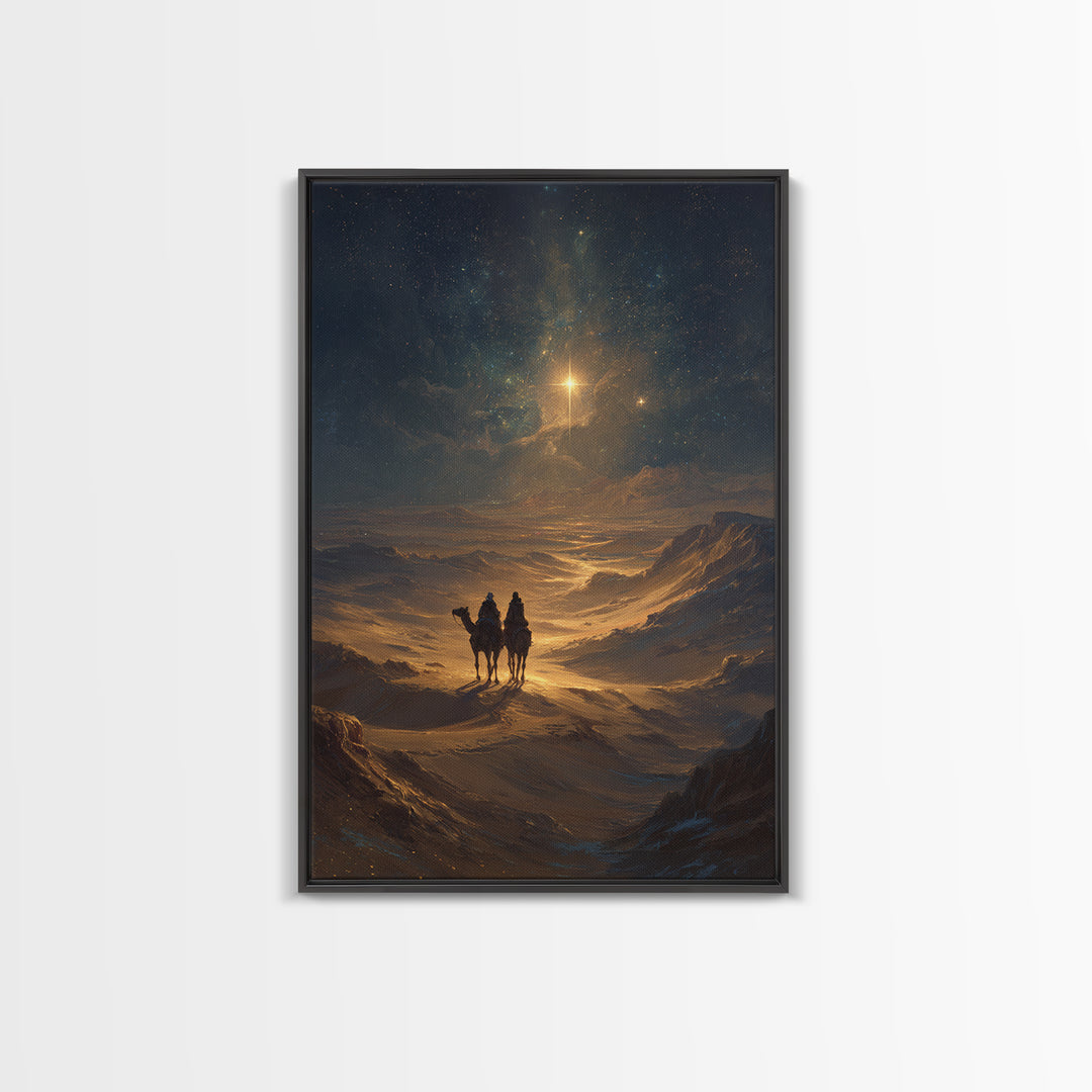 Star Of Wonder | Framed Canvas Print | Christian Wall Art | Christmas Art Prints | Christian Christmas Decor | Christian Art Canvas | Jesus