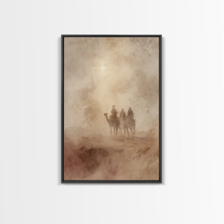 Night Of Revelation – Framed Canvas Print – Christian Christmas Art – Christian Art Canvas – Christmas Art Framed – Jesus Painting – Christ