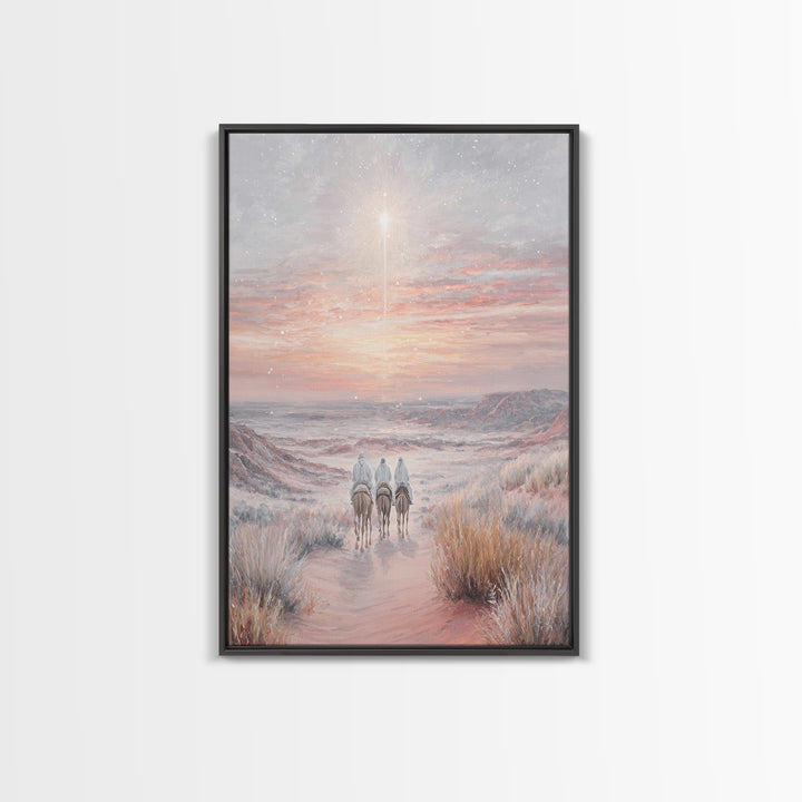 Light Of Dawn – Framed Canvas Print – Christian Art Canvas – Christmas Art – Christian Christmas – Christian Wall Art – Modern Christian Ar