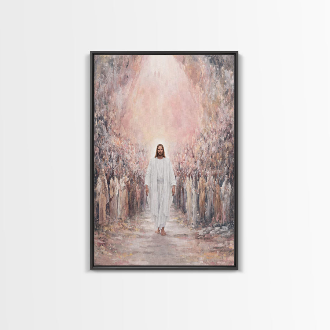 Heaven’s Host, Framed Canvas Print, Christian Art Canvas, Jesus Painting, Christian Wall Art, Christian Art Print, Large Christian Painting