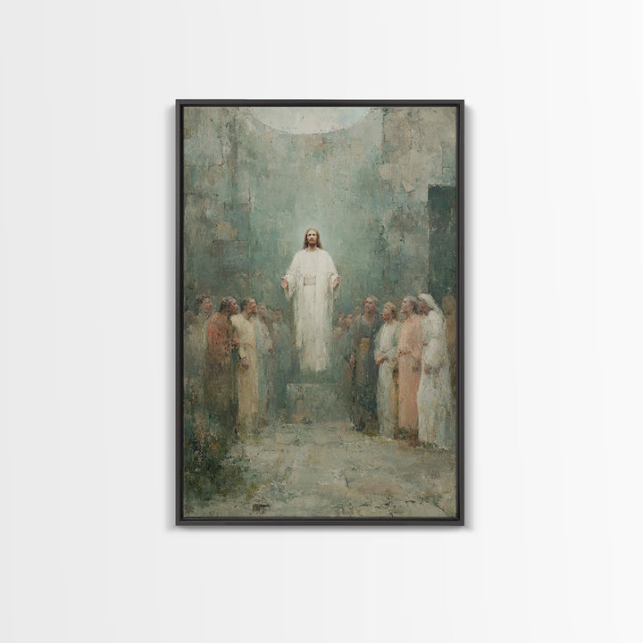 Divine Ascension | Framed Canvas Print | Jesus Painting | Christian Art Canvas | Christian Wall Art | Christian Art | Large Jesus Painting