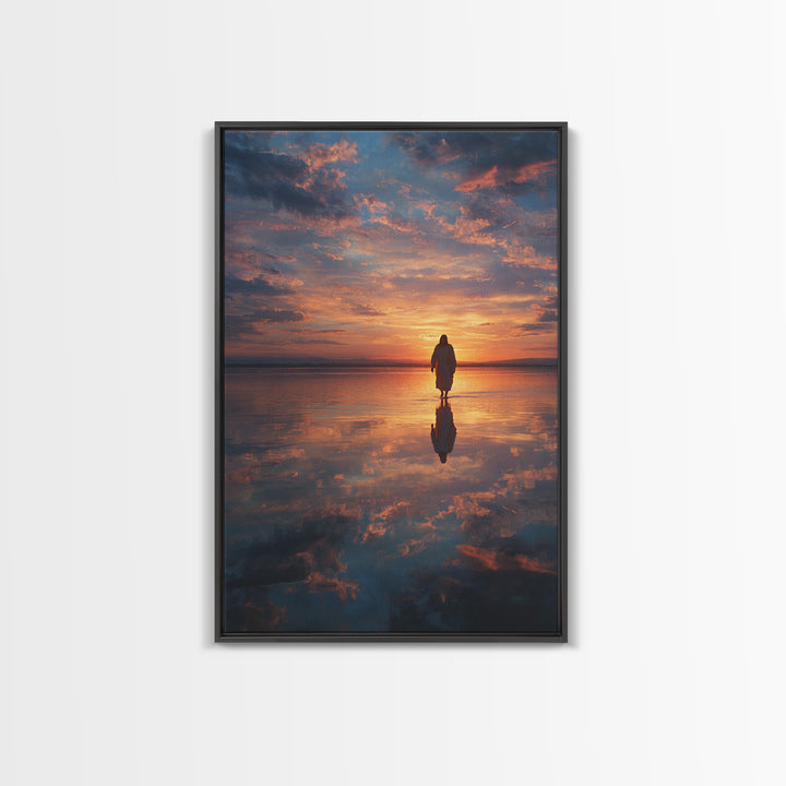 Sacred Reflection – Framed Canvas Print – Christian Wall Art – Christian Art Canvas – Jesus Painting – Modern Christian Art