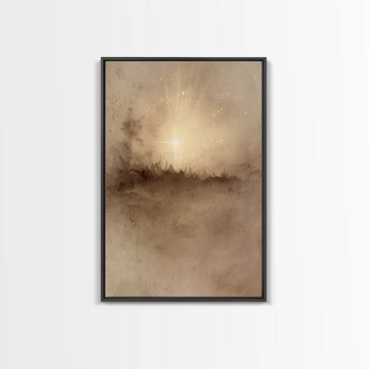 Star Of Bethlehem, Framed Canvas Print, Christian Wall Art, Christian Art Canvas, Christmas Art, Christian Christmas Art, Christian Decor