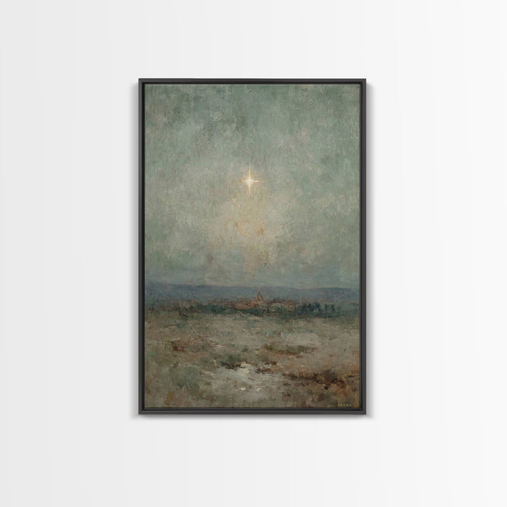 Silent Night Sky | Framed Canvas Print | Christian Wall Art | Christian Art Canvas | Christmas Art | Christian Christmas Art | Christian Gi