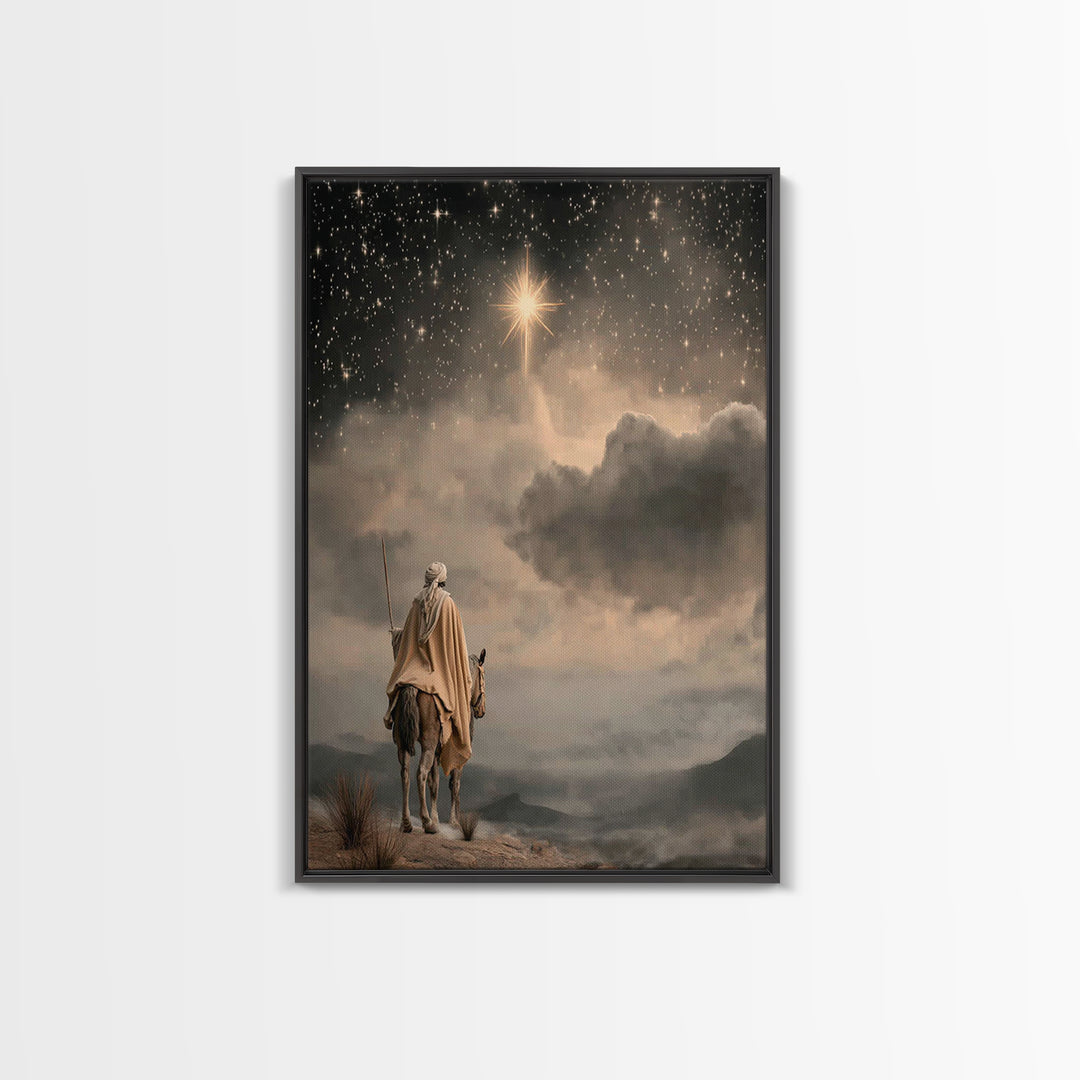 Holy Bethlehem Star, Framed Canvas Print, Christian Wall Art, Christian Art Canvas, Christmas Art, Christian Christmas Art, Christian Gift