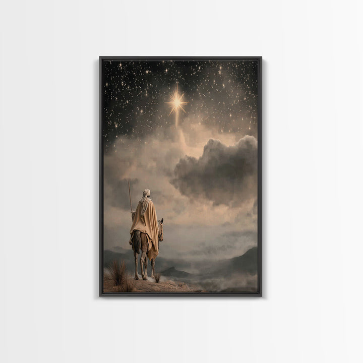 Holy Bethlehem Star, Framed Canvas Print, Christian Wall Art, Christian Art Canvas, Christmas Art, Christian Christmas Art, Christian Gift