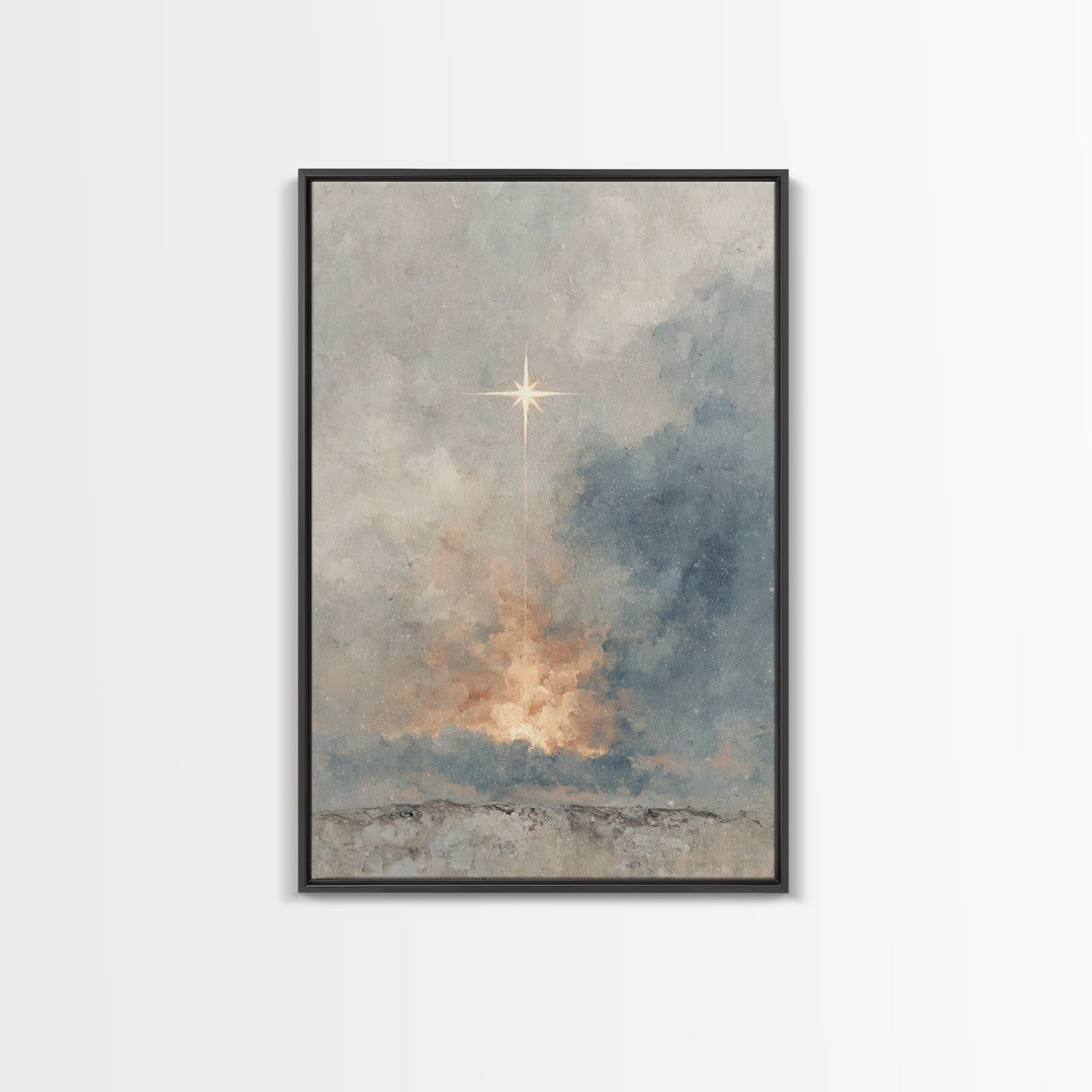 Shepherd’s Journey – Framed Canvas Print – Christian Wall Art – Christian Art Canvas – Christmas Art – Christian Christmas Art – Christian