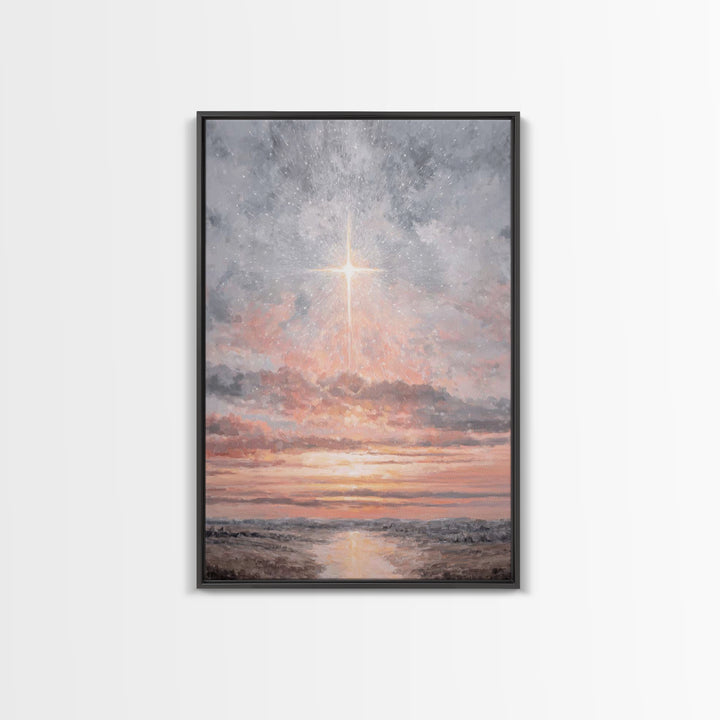 Celestial Promise | Framed Canvas Print | Christian Wall Art | Christian Art Canvas | Christmas Art | Christian Christmas Art | Christian D