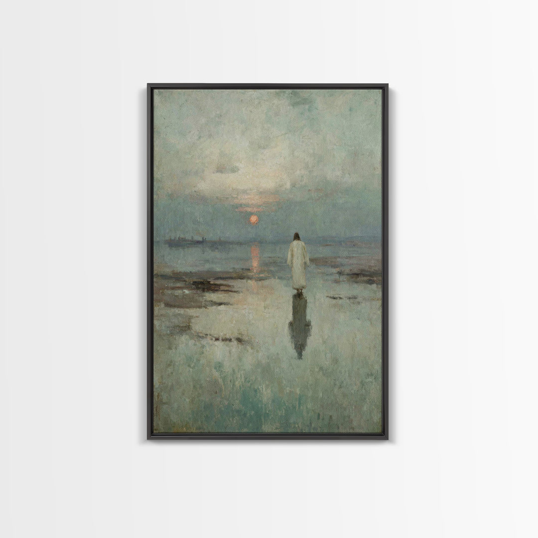 Sunset Messiah – Framed Canvas Print – Christian Wall Art – Christian Art Canvas – Jesus Painting – Christmas Art Prints