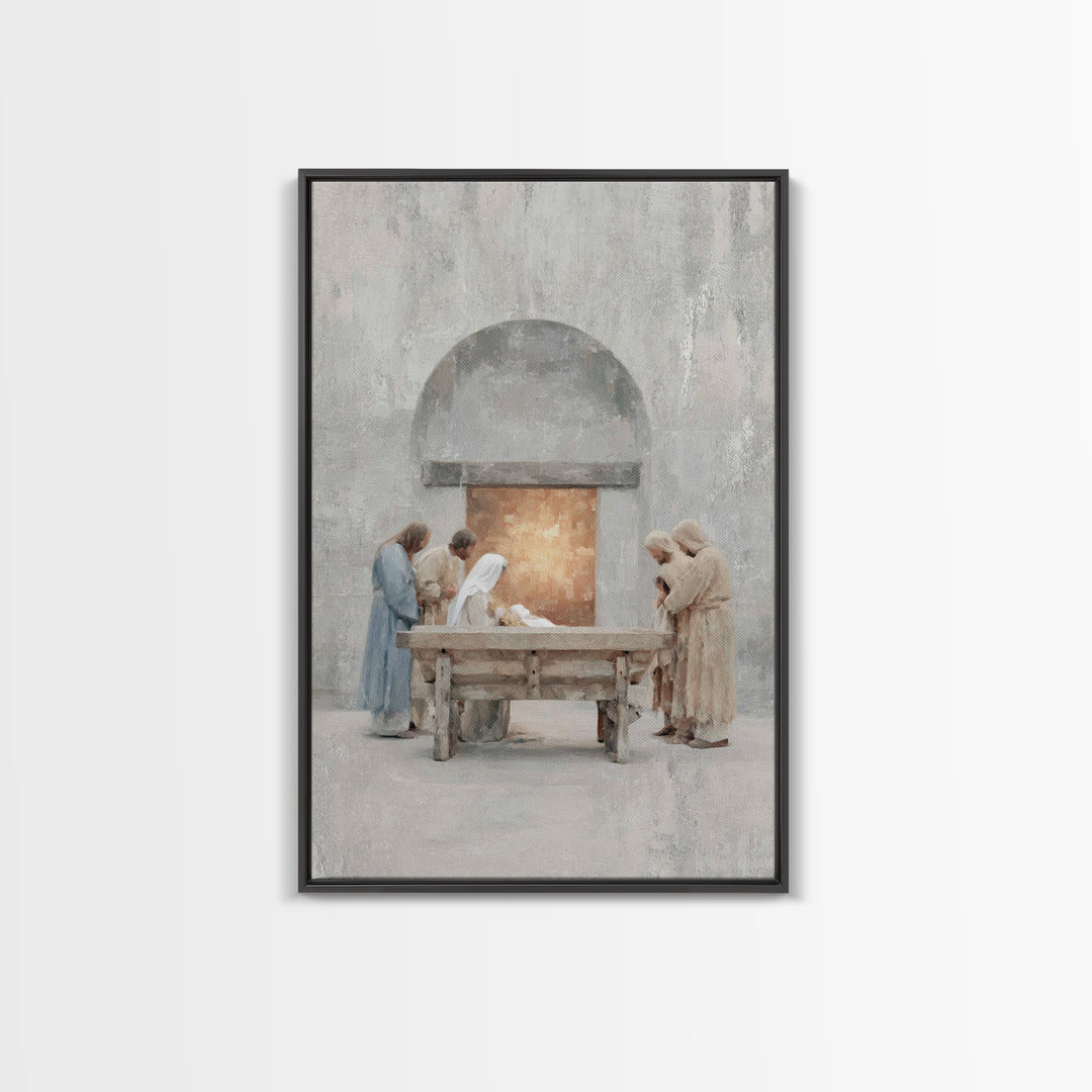 Humble Adoration, Framed Canvas Print, Christian Wall Art, Christian Art Canvas, Christmas Art, Christian Christmas Art, Christian Decorati