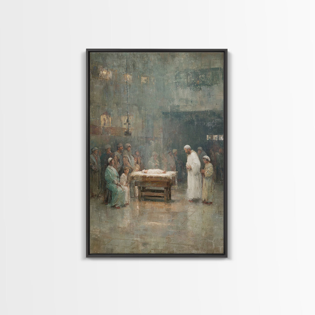 Sacred Gathering, Framed Canvas Print, Christian Wall Art, Christian Art Canvas, Christmas Art, Christian Christmas Art, Christian Gift Ide
