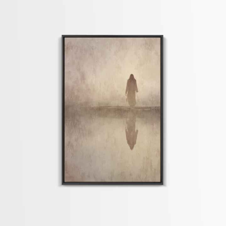 Still Waters Christ – Framed Canvas Print – Christian Wall Art – Christian Art Canvas – Vintage Jesus Painting – Christian Paintings