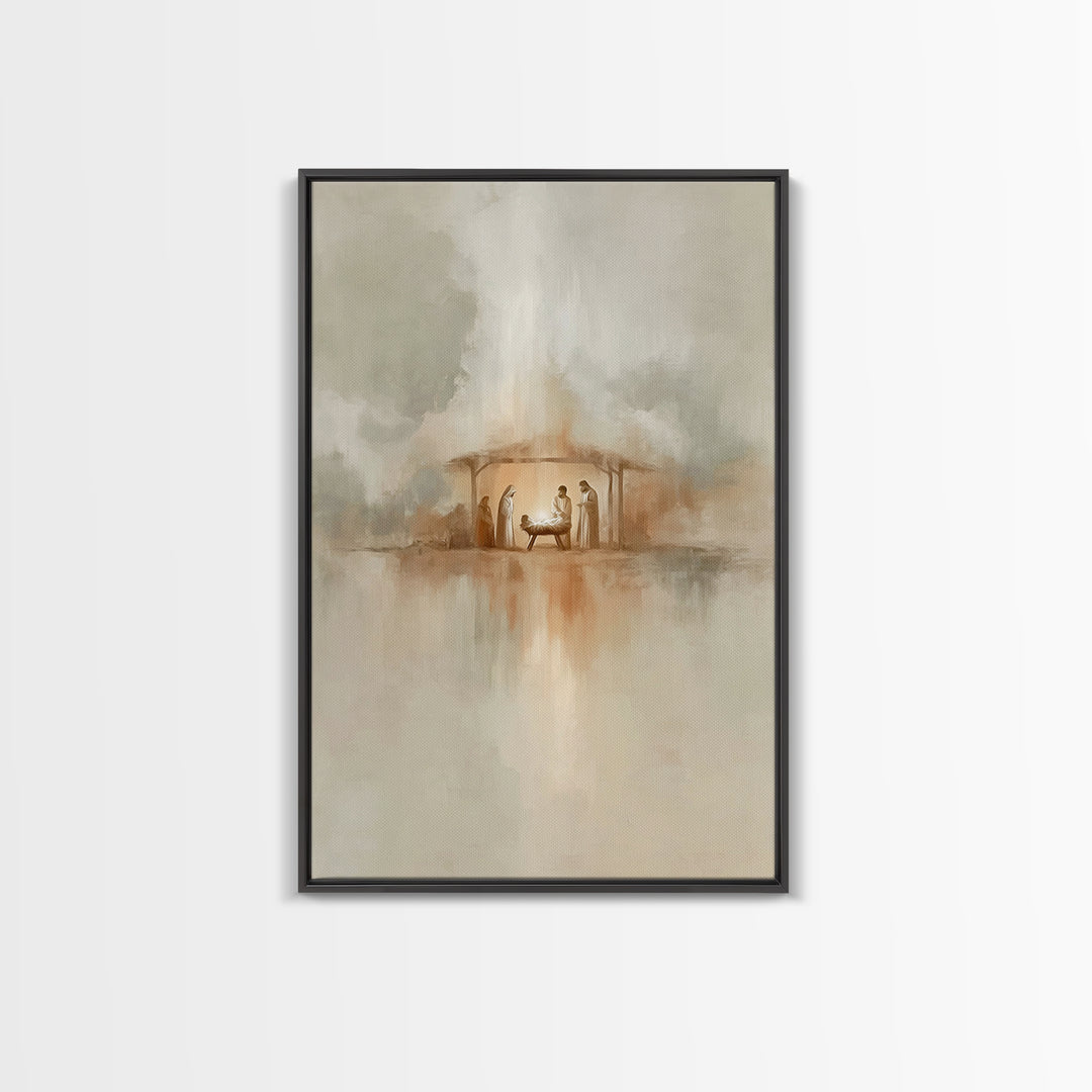 Radiant Manger Light – Framed Canvas Print – Christian Wall Art – Christian Art Canvas – Christmas Art – Christian Christmas Art – Christia