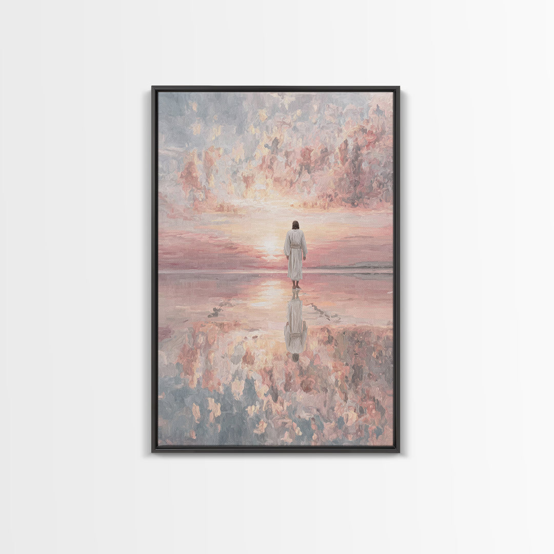 The Radiant Savior – Framed Canvas Print – Christian Wall Art – Jesus Painting – Christian Art Canvas – Modern Christian Art – Christian Ar