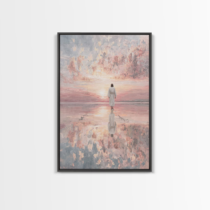 The Radiant Savior – Framed Canvas Print – Christian Wall Art – Jesus Painting – Christian Art Canvas – Modern Christian Art – Christian Ar