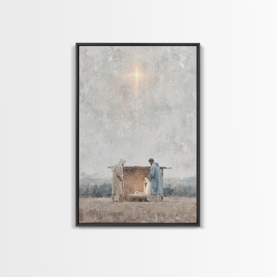 Quiet Bethlehem Night – Framed Canvas Print – Christian Wall Art – Christian Art Canvas – Christmas Art – Christian Christmas Art – Christi