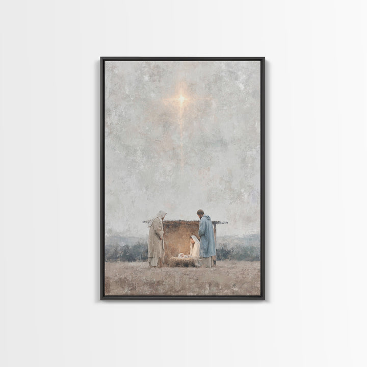 Quiet Bethlehem Night – Framed Canvas Print – Christian Wall Art – Christian Art Canvas – Christmas Art – Christian Christmas Art – Christi