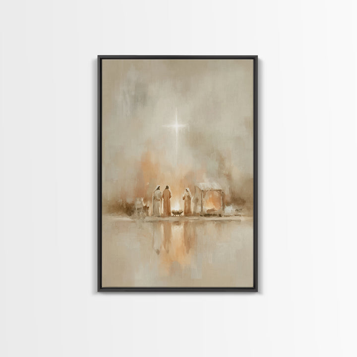 The Guiding Star – Framed Canvas Print – Christian Wall Art – Christian Art Canvas – Jesus Painting – Christian Christmas Art – Christmas W