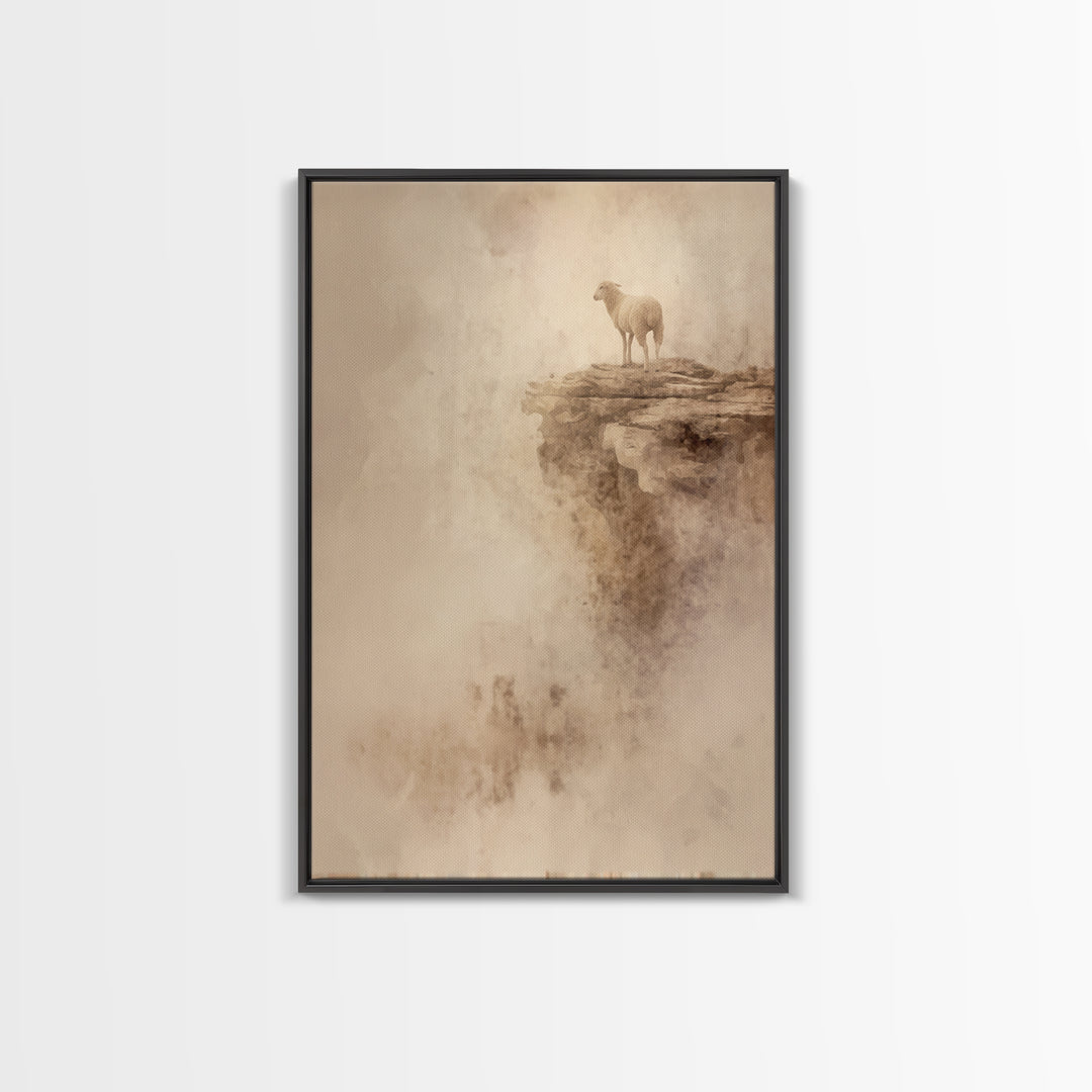 Shepherd’s Solace | Framed Canvas Print | Christian Wall Art | Christian Art Canvas | Pastoral Scenery | Christian Decor | Subtle Christian
