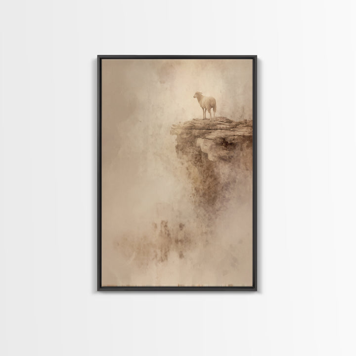 Shepherd’s Solace | Framed Canvas Print | Christian Wall Art | Christian Art Canvas | Pastoral Scenery | Christian Decor | Subtle Christian