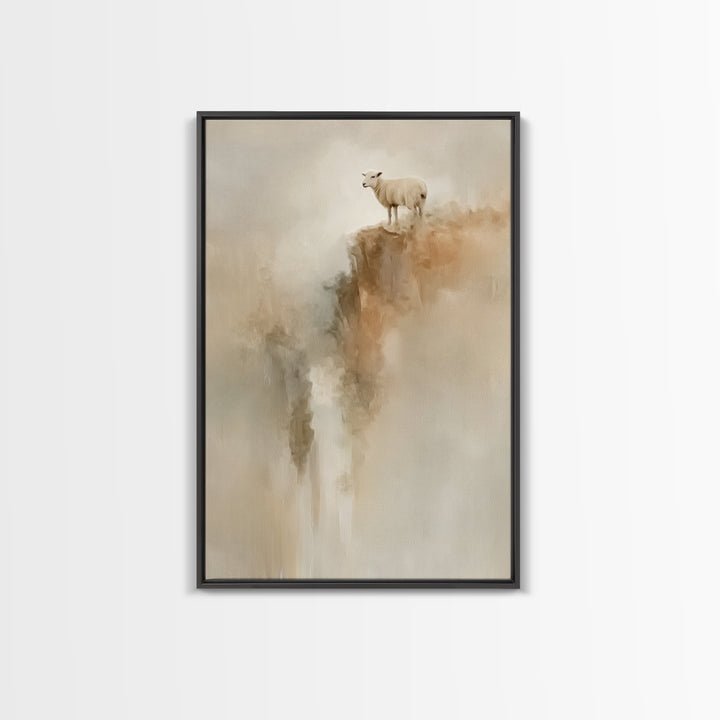 Cliffside Hope | Framed Canvas Print | Christian Wall Art | Christian Art Canvas | Subtle Christian Art | Christian Decor | Pastoral Scener