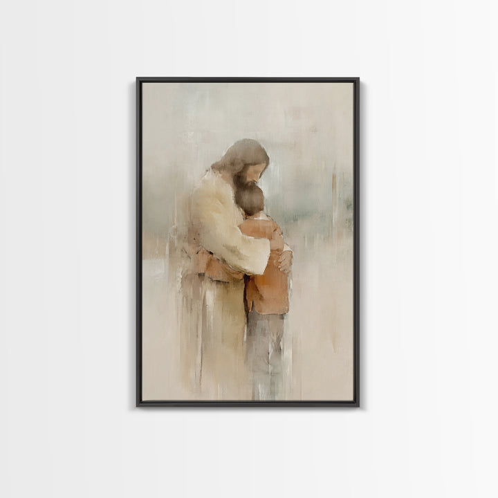 Everlasting Embrace – Framed Canvas Print – Christian Wall Art – Christian Art Canvas – Jesus Painting – Christian Art Print – Subtle Chris