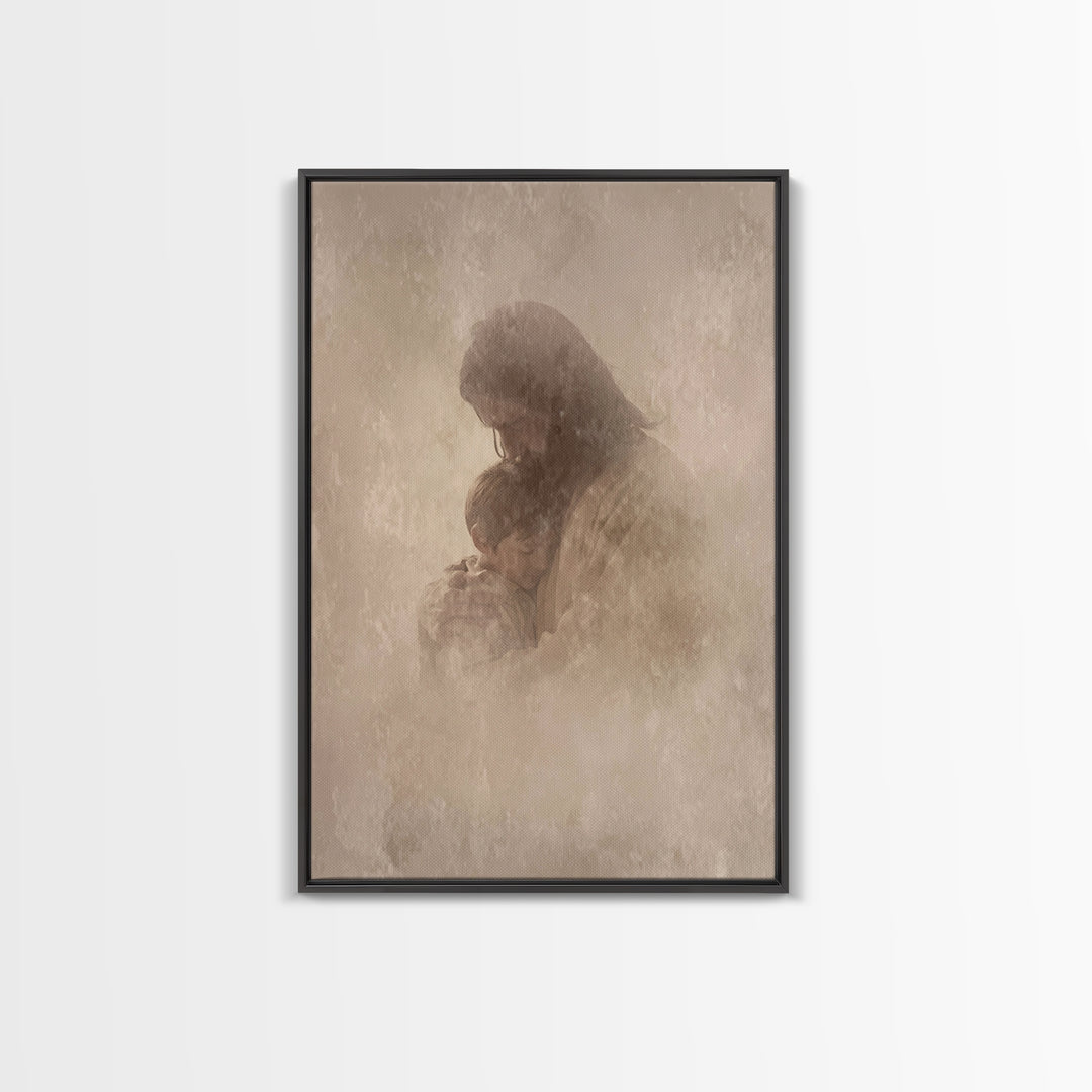 Shelter Of Peace – Framed Canvas Print – Christian Wall Art – Christian Art Canvas – Christian Art Work – Minimalist Christian Art – Christ