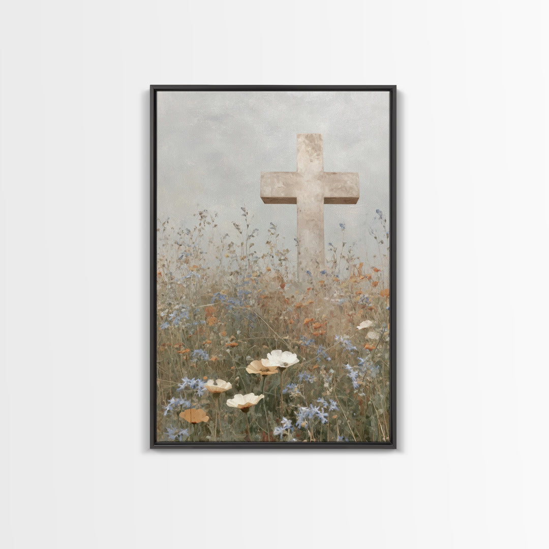 Garden Of Hope – Framed Canvas Print – Christian Wall Art – Christian Art Canvas – Christian Art Work – Christian Decor – Minimalist Christ