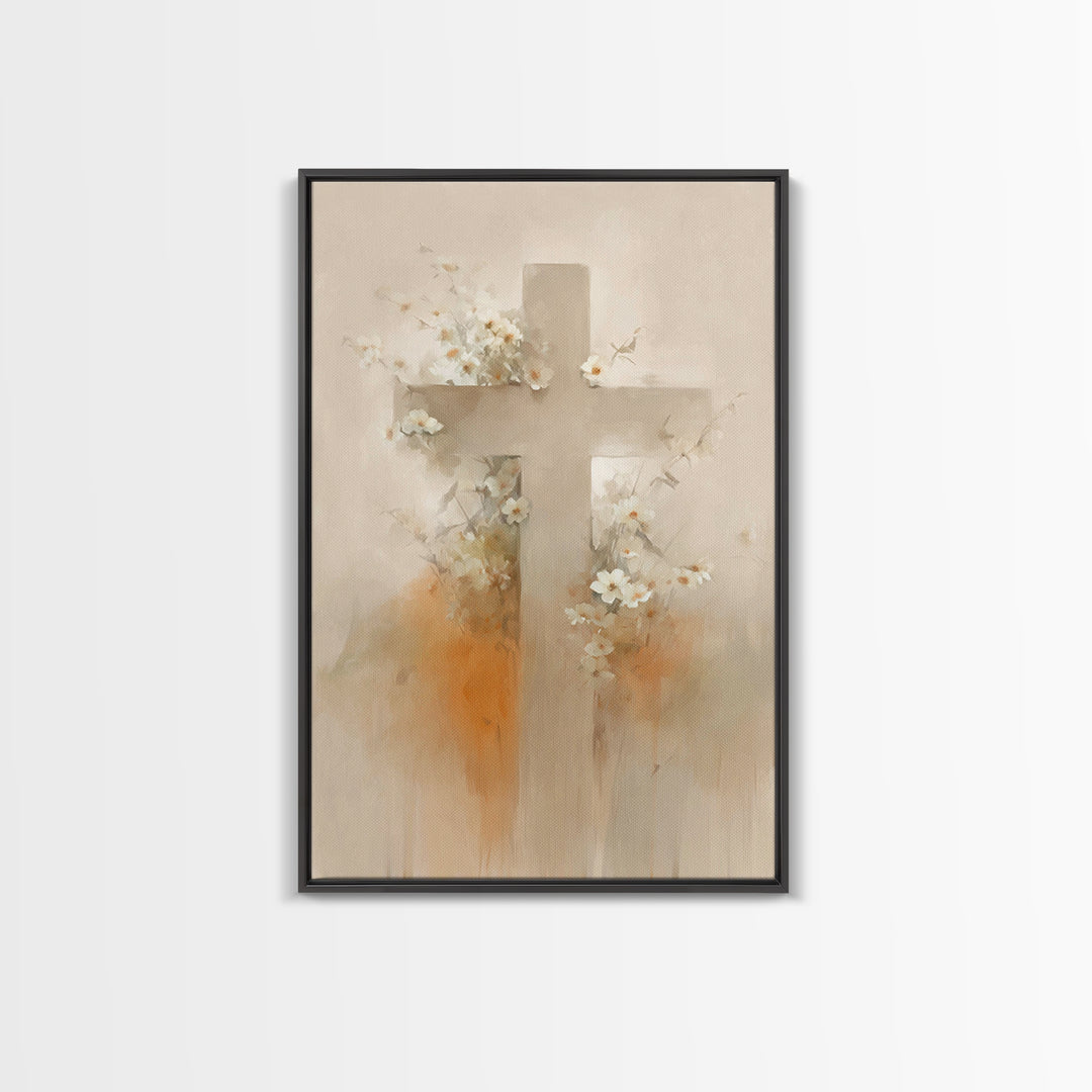 Cross Of Renewal, Framed Canvas Print, Christian Wall Art, Christian Art Canvas, Christian Paintings, Christian Art Work, Christian Decor