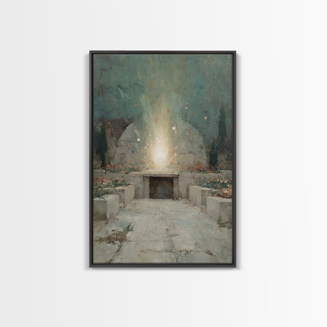 Hollow Of Light - Framed Canvas Print - Christian Art Work - Christian Wall Art - Unique Christian Art - Christian Painting - Christian Art