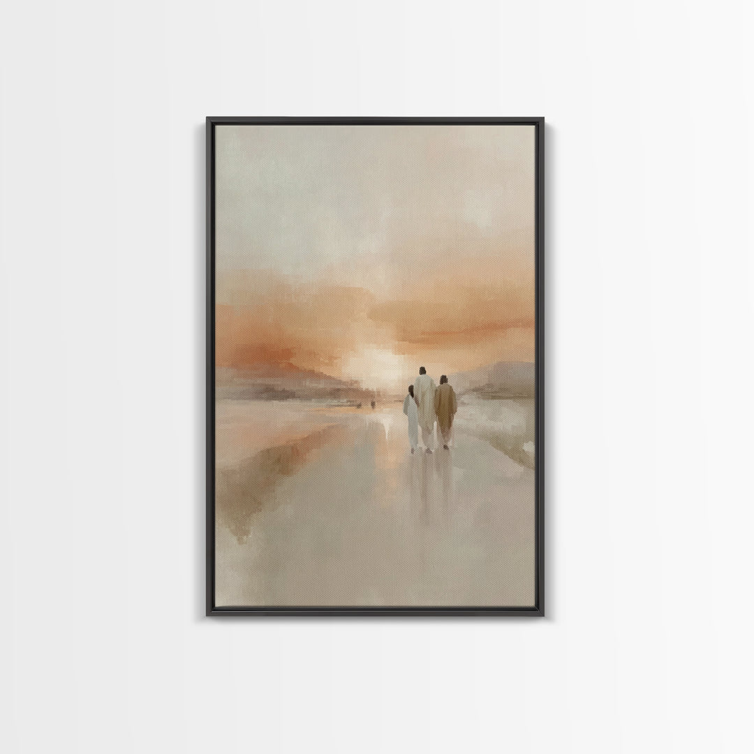 Sacred Sunset Road – Framed Canvas Print – Christian Wall Art – Christian Art Canvas – Jesus Painting – Modern Christian Art – Christian Ch