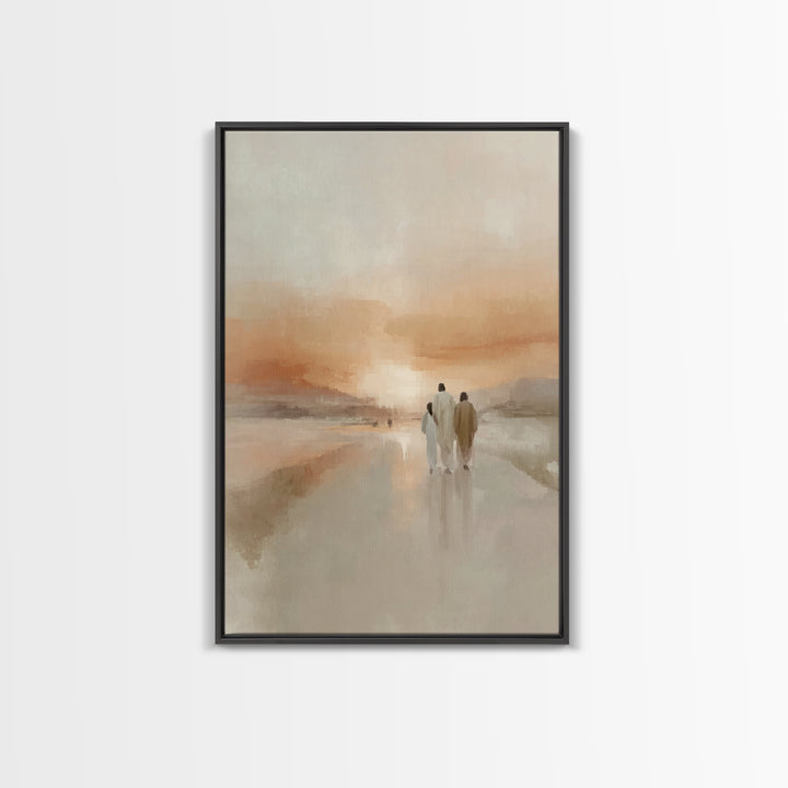Sacred Sunset Road – Framed Canvas Print – Christian Wall Art – Christian Art Canvas – Jesus Painting – Modern Christian Art – Christian Ch