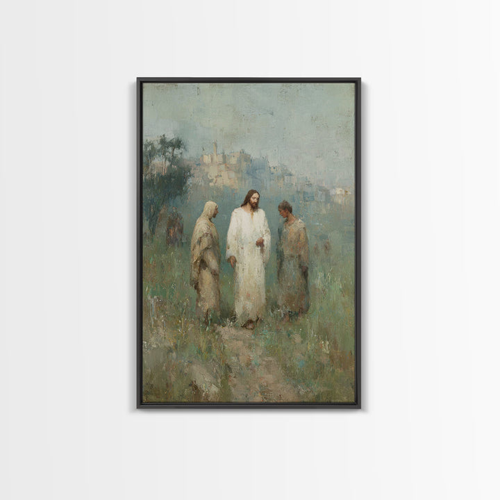 Sunrise Disciples Path | Framed Canvas Print | Christian Art Canvas | Christian Wall Art | Jesus Painting | Subtle Christian Art | Christia