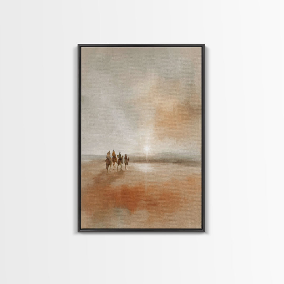 Guiding Star Journey, Framed Canvas Print, Christian Wall Art, Christian Christmas Art, Christian Art Canvas, Christmas Art Prints, Christi