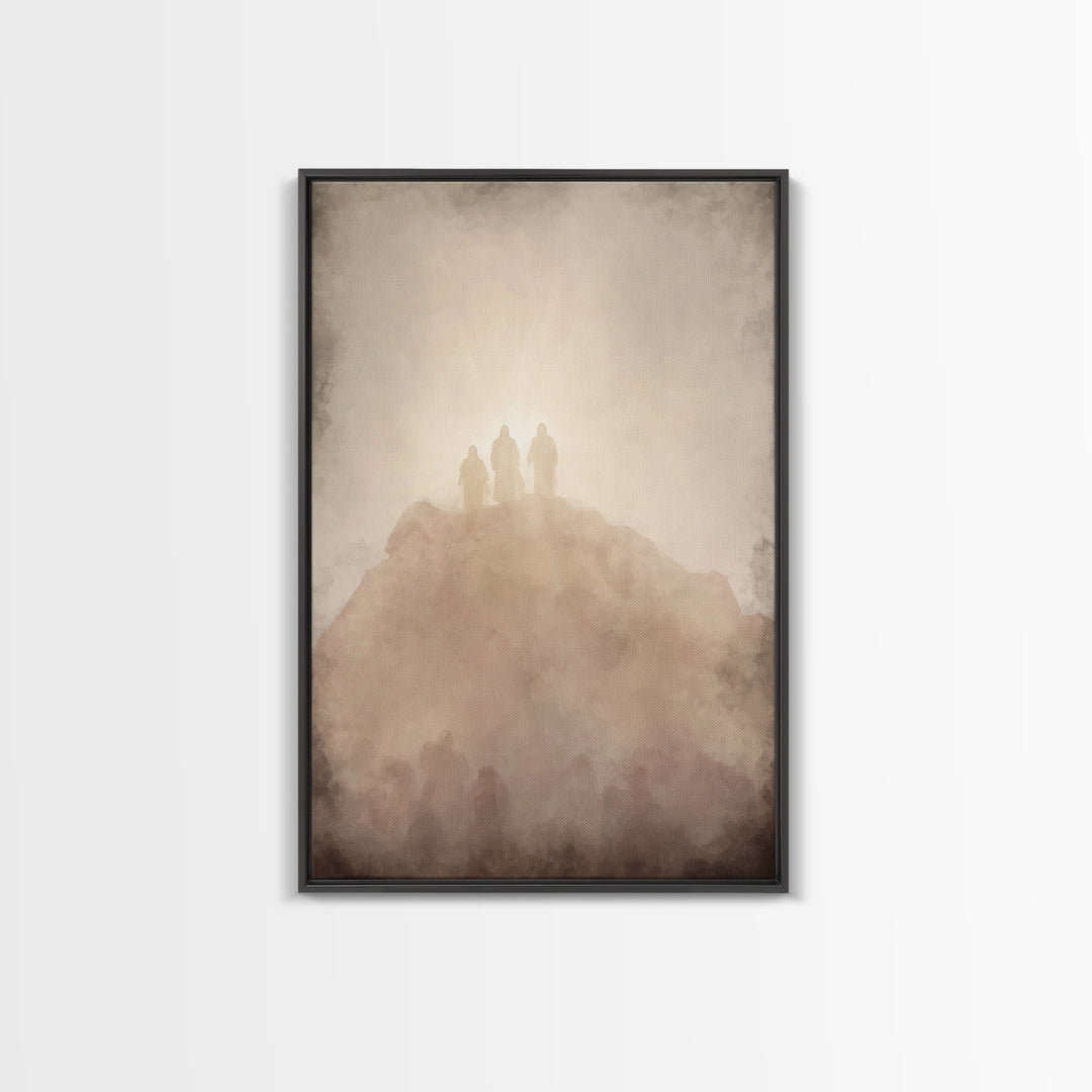 Sacred Summit Vision | Framed Canvas Print | Christian Wall Art | Jesus Painting | Christian Art Canvas | Modern Christian Art | Christian