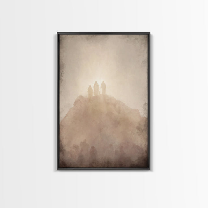 Sacred Summit Vision | Framed Canvas Print | Christian Wall Art | Jesus Painting | Christian Art Canvas | Modern Christian Art | Christian