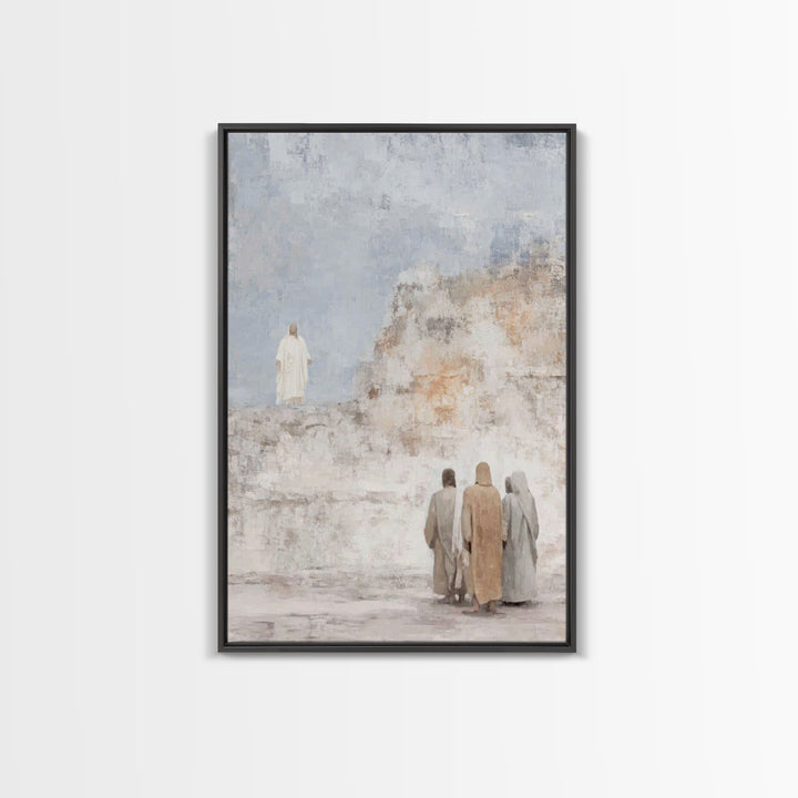 Holy Peak Radiance | Framed Canvas Print | Christian Art Canvas | Christian Wall Art | Jesus Painting | Modern Christian Art | Christian Gi
