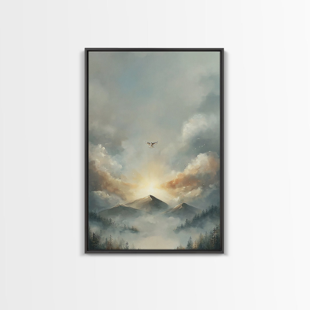 Dawn of Hope – Framed Canvas Print – Christian Wall Art – Christian Art Canvas – Christian Art Print – Subtle Christian Paintings – Modern