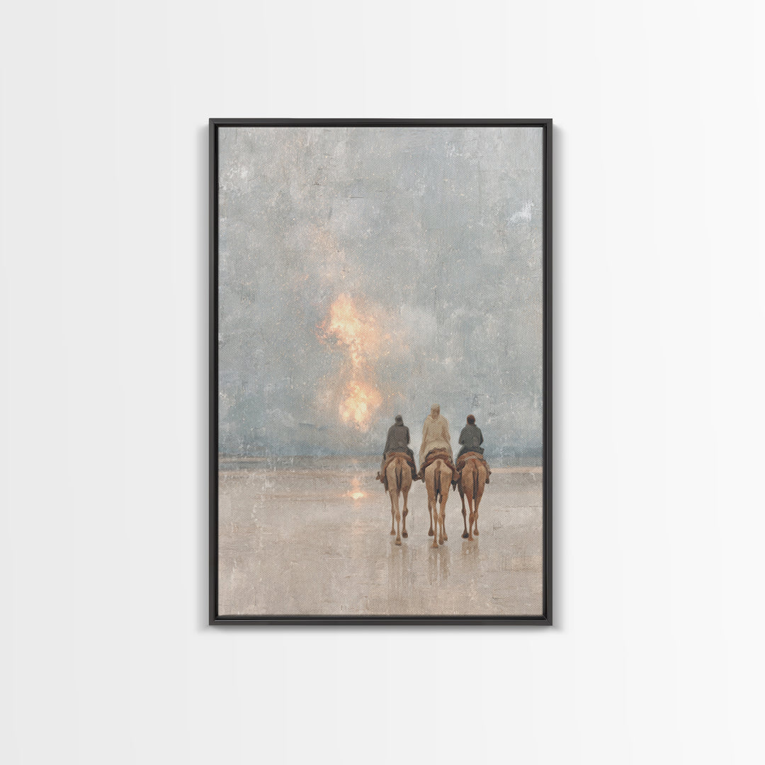 Desert Starfire – Framed Canvas Print – Christian Art Canvas – Jesus Painting – Christian Wall Art – Christian Christmas Art