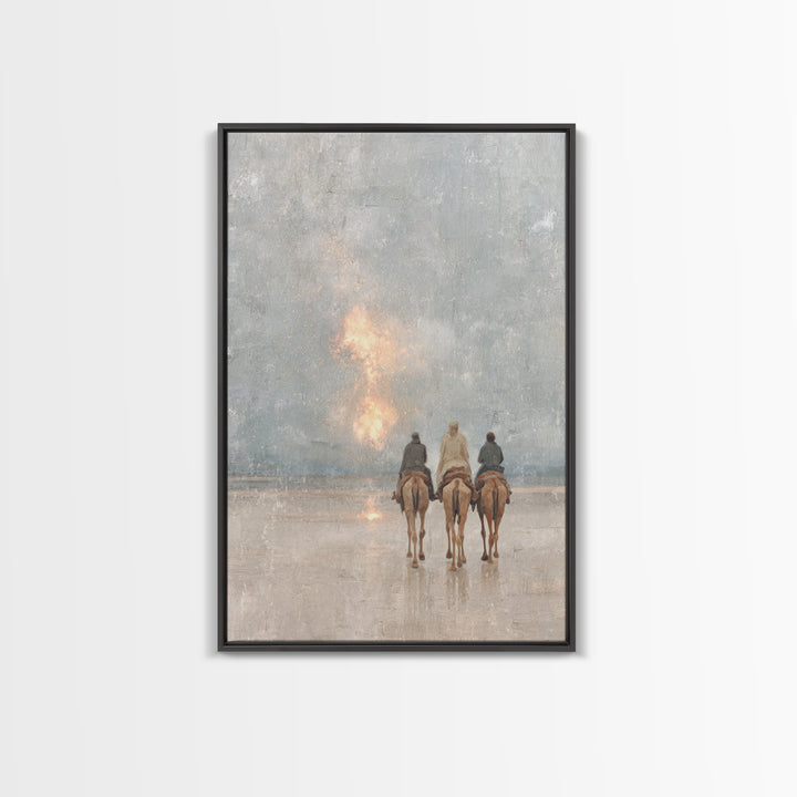 Desert Starfire – Framed Canvas Print – Christian Art Canvas – Jesus Painting – Christian Wall Art – Christian Christmas Art