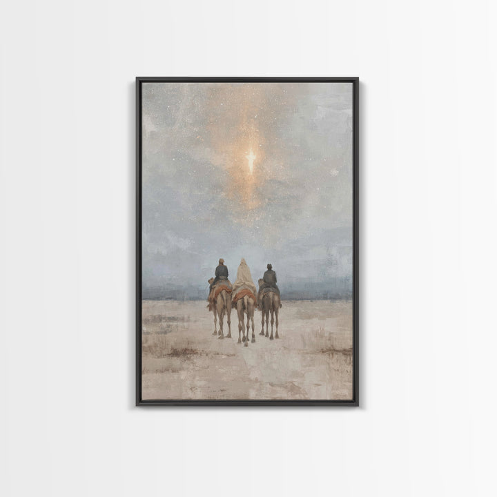 Cross of Light – Framed Canvas Print – Christian Wall Art – Christian Christmas Art – Jesus Painting – Christian Art Canvas