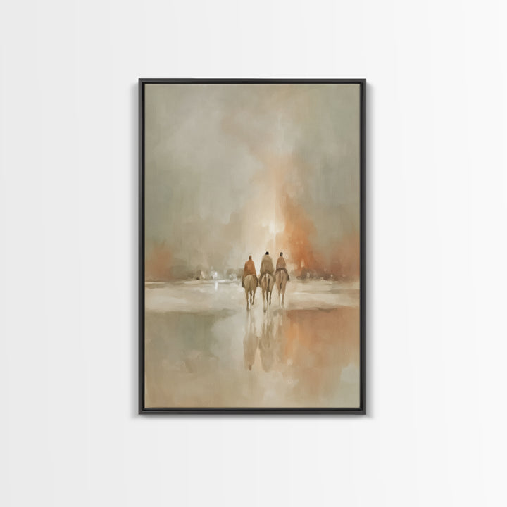 Wandering Light – Framed Canvas Print – Jesus Painting – Christian Art Canvas – Christian Christmas Art – Christian Wall Art