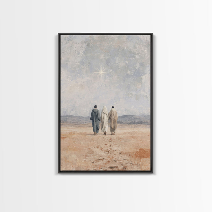 Guiding Star – Framed Canvas Print – Jesus Painting – Christian Christmas Art – Christian Art Canvas – Christian Wall Art – Christmas Art