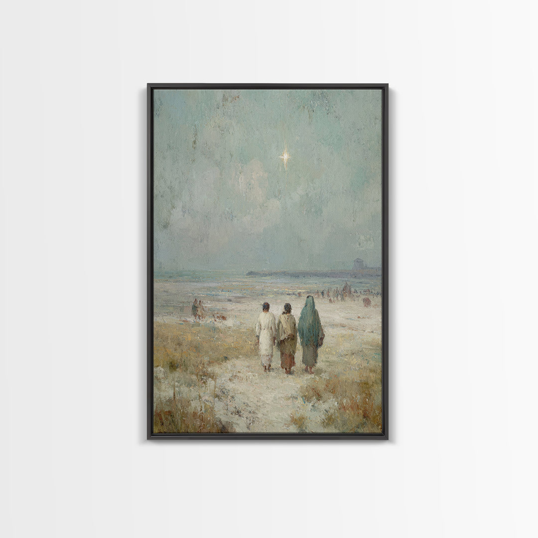 Pilgrims Of Hope – Framed Canvas Print – Christmas Art – Christian Wall Art – Jesus Painting – Christian Art Canvas – Christian Christmas A