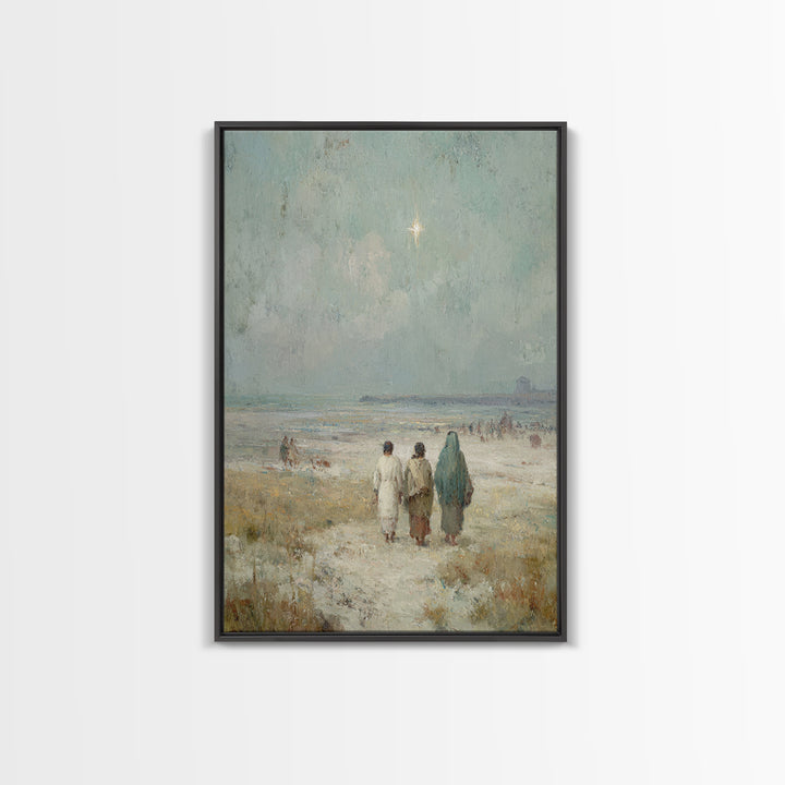 Pilgrims Of Hope – Framed Canvas Print – Christmas Art – Christian Wall Art – Jesus Painting – Christian Art Canvas – Christian Christmas A